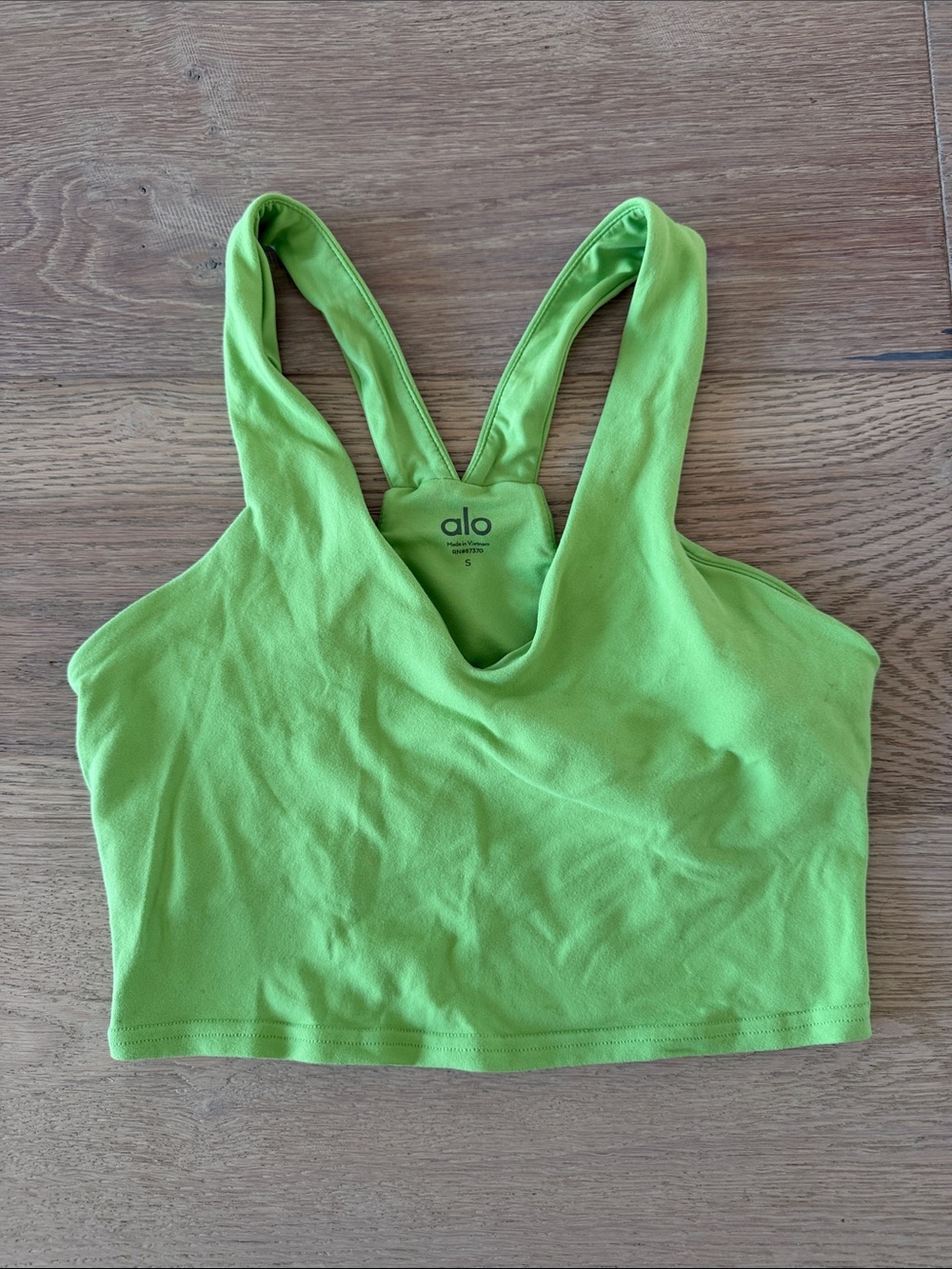 ALO Yoga Bright Lime Green V-Neck Crop Tank